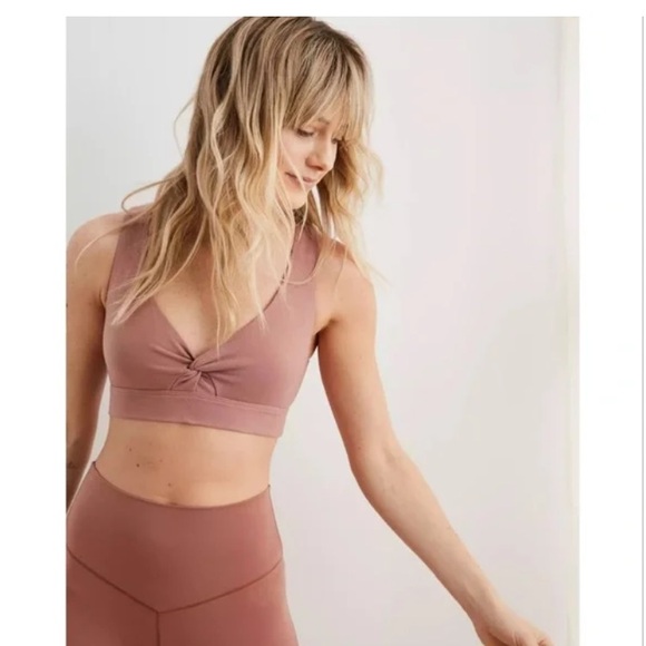 aerie Other - Aerie Chill Twist Front Bralette Mauve Pink Small Ballet Core Yoga Lounge